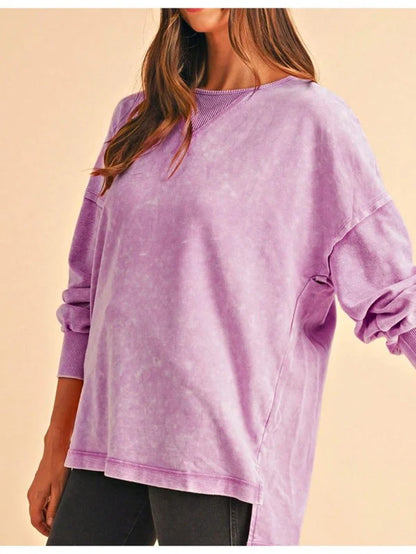 Cotton Mineral Acid Washed Oversized Sweatshirt