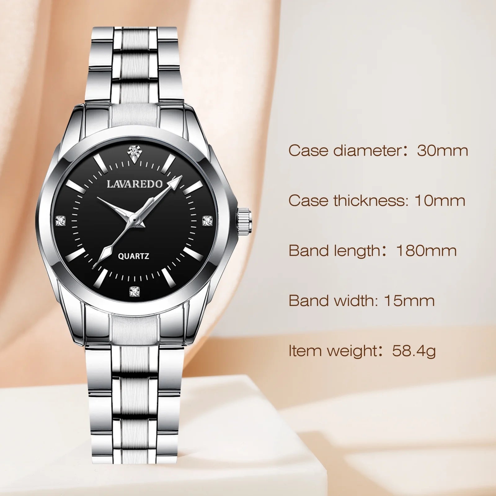 Women Watch Classic Quartz Wristwatch for Woman Solid Stainess Steel Band Luminous Pointer 3ATM Waterproof Watch Gift for Woman