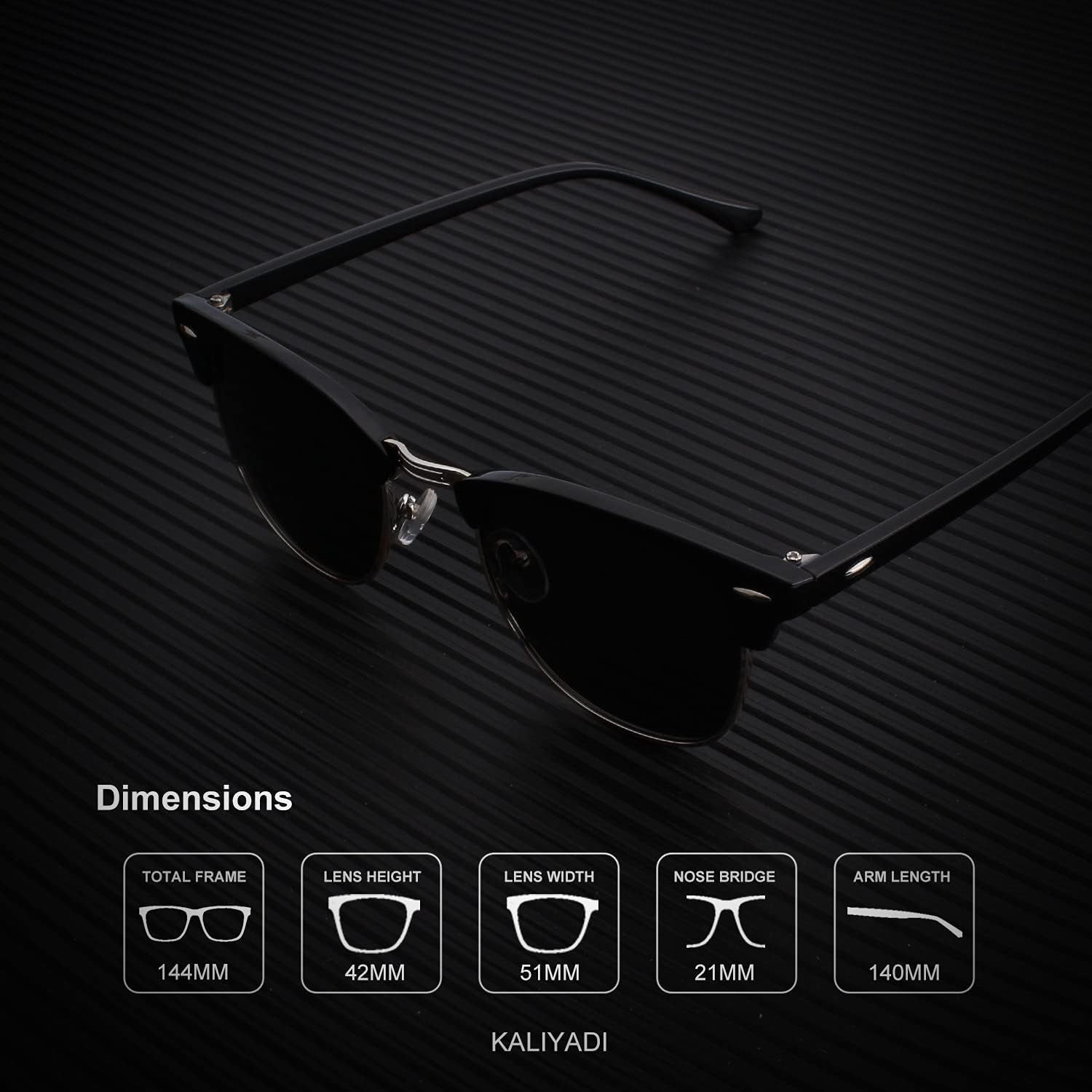 Polarized Sunglasses for Men and Women Semi-Rimless Frame Driving Sun Glasses UV Blocking