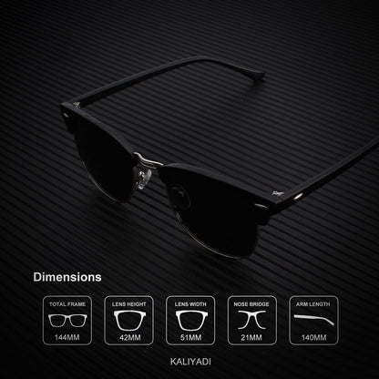 Polarized Sunglasses for Men and Women Semi-Rimless Frame Driving Sun Glasses UV Blocking