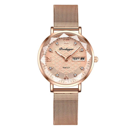 Original Luxury Women Watch Week Date Waterproof Luminous Stainless Steel Woman Watches Simple Trendy Ladies Wristwatch