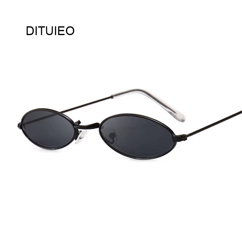 Fashion Woman Sunglasses Famous Oval Sun Glasses Female Luxury Brand Metal round Rays Frames Black Small Cheap Eyewear Oculos