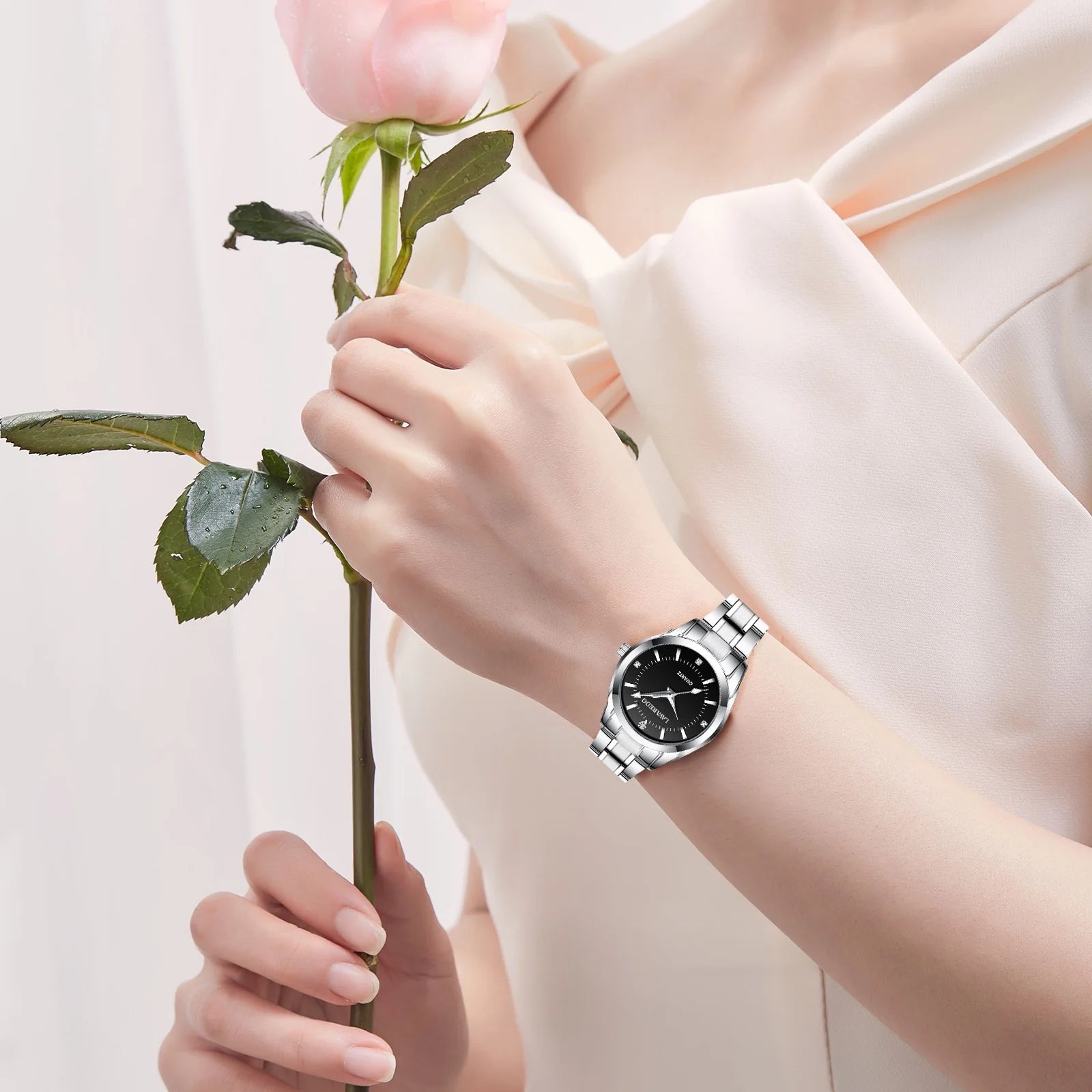 Women Watch Classic Quartz Wristwatch for Woman Solid Stainess Steel Band Luminous Pointer 3ATM Waterproof Watch Gift for Woman