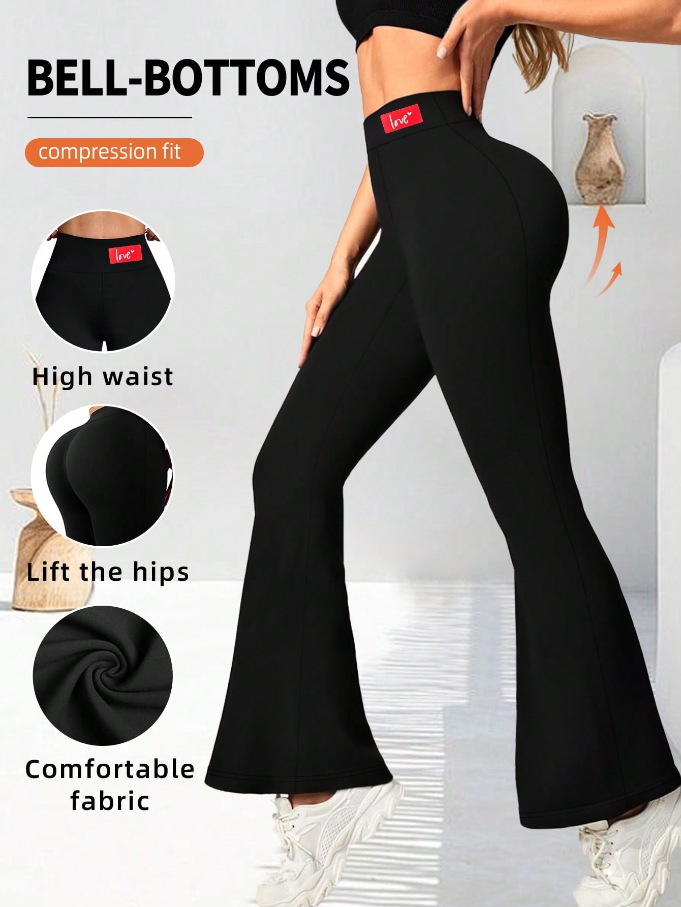 Women Yoga Legging Flare Leg with Letter Graphic for Women High Waisted Bootcut Yoga Pants Wide Leg Yoga Pants Stretchy Work Pants for Workout Athletic Running Cycling Yoga Picklebal|Exercise Casual