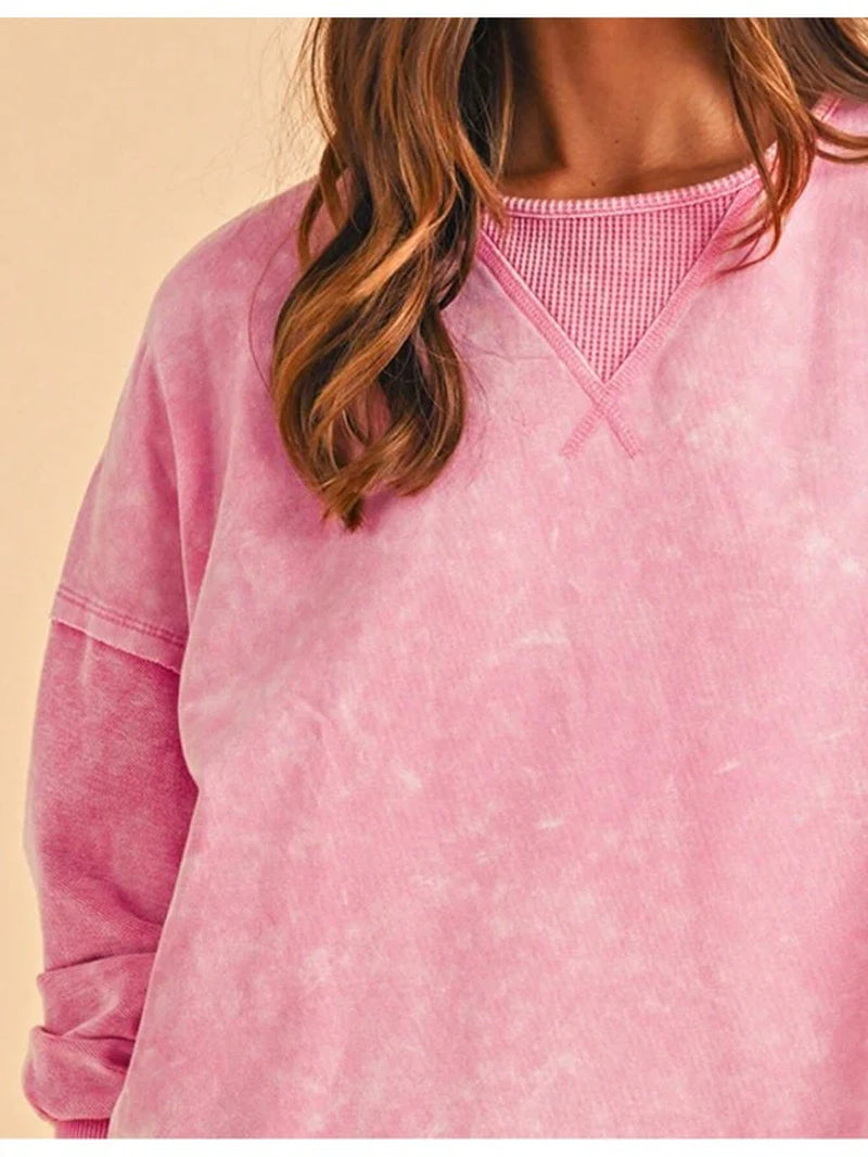 Cotton Mineral Acid Washed Oversized Sweatshirt