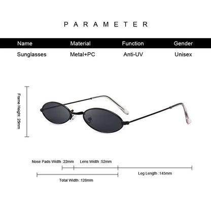 Fashion Woman Sunglasses Famous Oval Sun Glasses Female Luxury Brand Metal round Rays Frames Black Small Cheap Eyewear Oculos